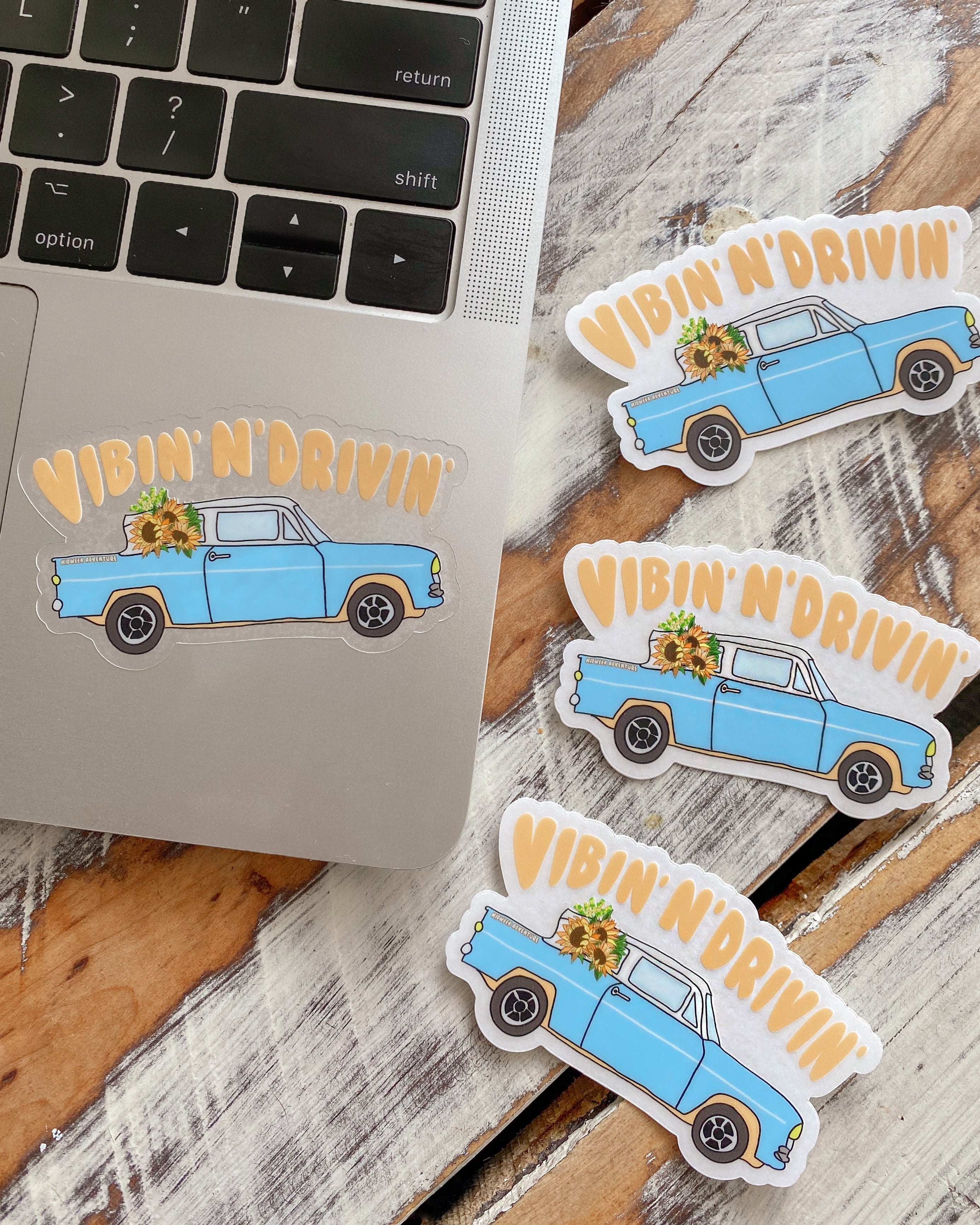 Vibin' n Drivin' Sticker