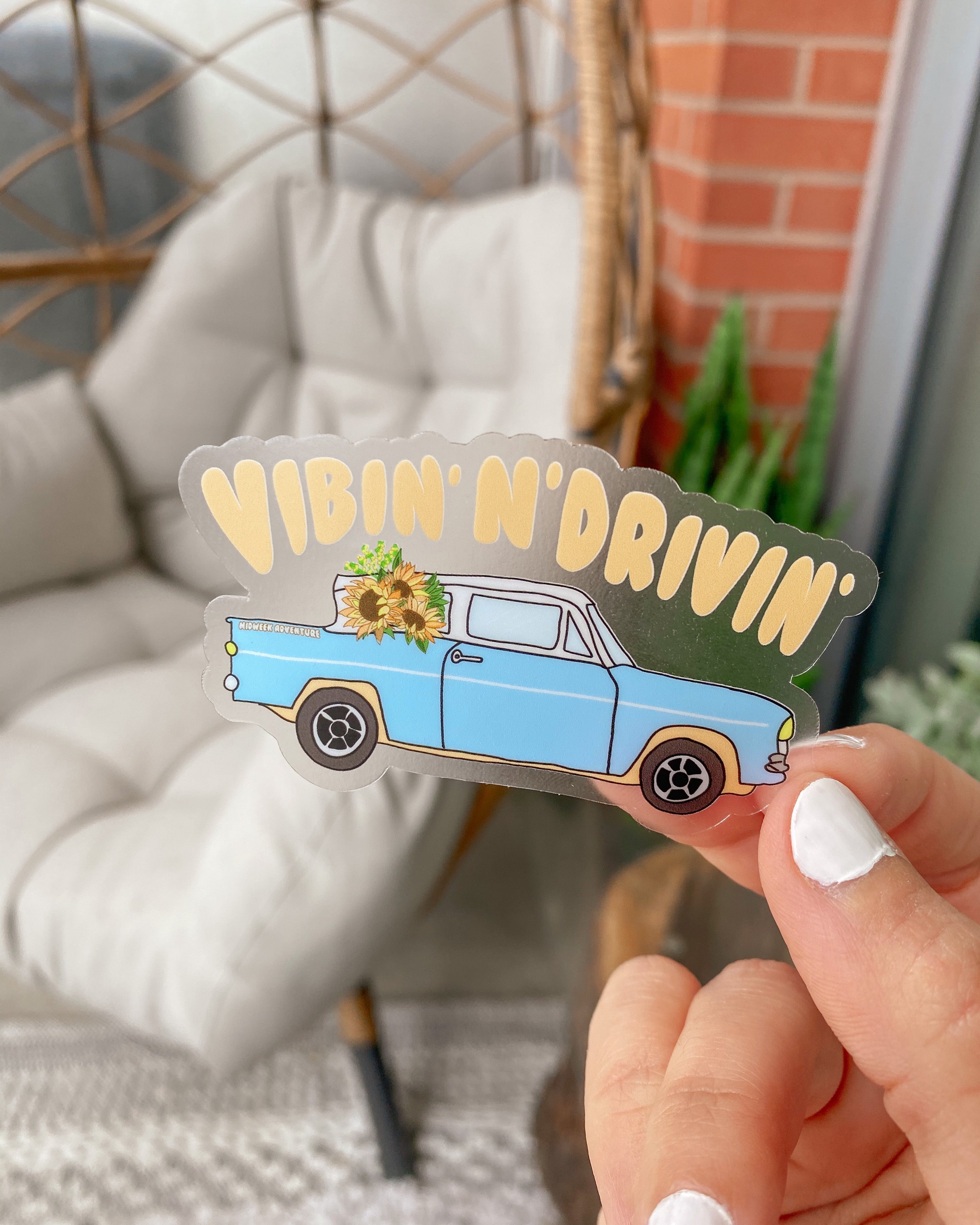 Vibin' n Drivin' Sticker