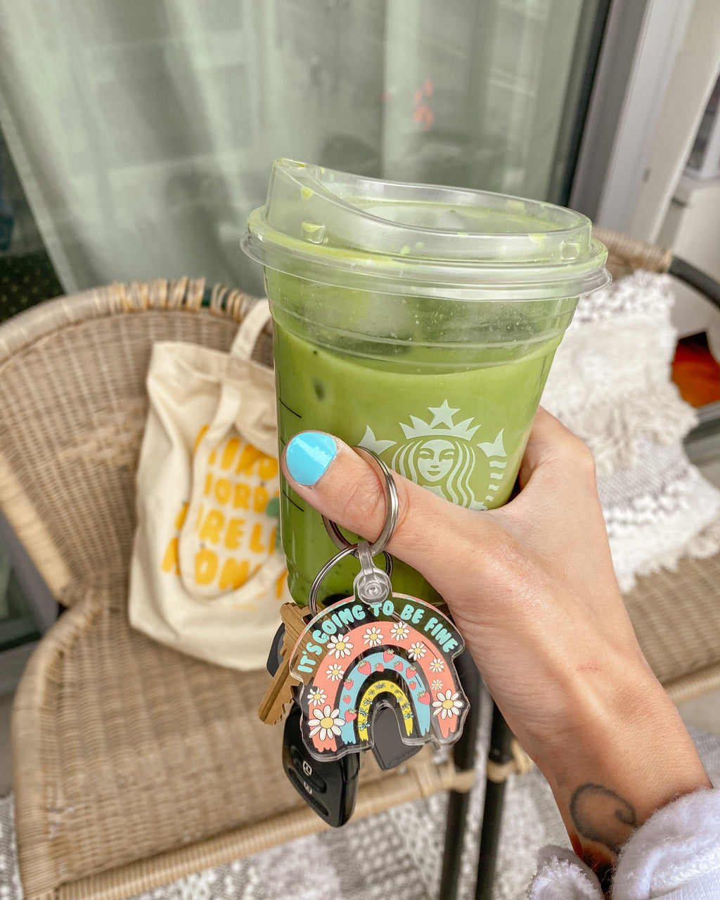 It's Going To Be Fine Rainbow Keychain